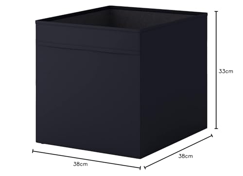 Ikea Drona Storage Box 33 x 38 x 33 cm black (for Expedit shelving unit – 4 pieces), black, 4 - Pack