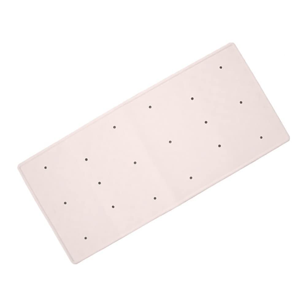 Blue Canyon Nonslip Antibacterial Rubber Bath Mats, Quick Dry Bath Rug with Suction Pads & Drain Holes, Mould Resistant Bathroom Accessory, Durable Bath Rug Runner 34 x 74 cm – White