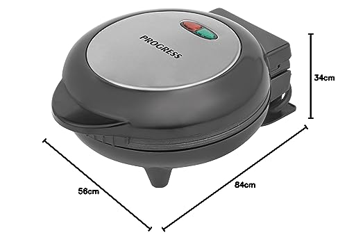 Progress EK5852P Double Waffle Maker – Electric Dessert Maker, Non-Stick Cooking Plates, Belgian/American Waffle Iron, Automatic Temperature Control, Carry Handle, Power/Ready Indicator Lights, 750W
