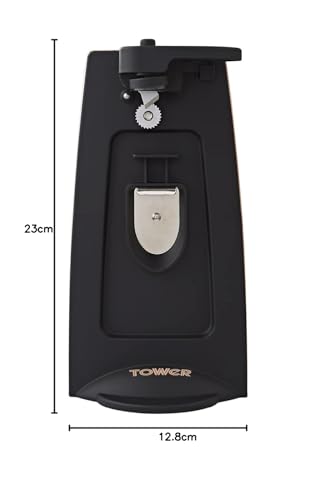 Tower T19007 3-in-1 Electric Can Opener with Knife Sharpener & Bottle Opener, Black