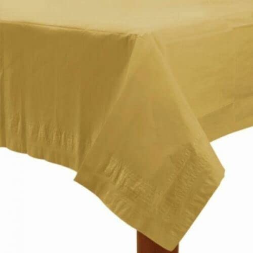 Gold Paper Table Cover 2 Pack Square Tablecloth, Decorative Table Cloth, Wedding, Christmas Party Table Covers, Paper Table Cloths