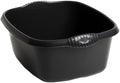 Casa Washing Up Bowl 39cm Large Rectangular Kitchen Basin Bowl Sink Dishpan Washing Up Bowl - Dish Tub for Sink, 12 litres (Capacity) - Midnight Black - Set of 1