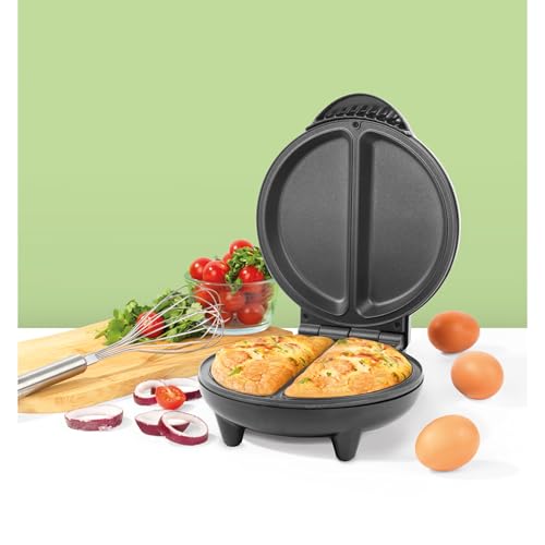 Progress EK5852P Double Waffle Maker – Electric Dessert Maker, Non-Stick Cooking Plates, Belgian/American Waffle Iron, Automatic Temperature Control, Carry Handle, Power/Ready Indicator Lights, 750W