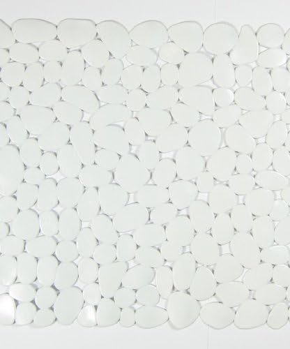 Blue Canyon Nonslip Antibacterial Rubber Shower Mats, Quick Dry Bathmat for Shower with Suction Pads & Drain Holes, Mould Resistant Bathroom Accessory, Durable Bath Rug Runner 53x53 cm – Cream