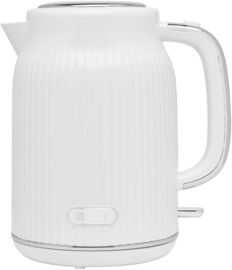 Haden Starbeck White Kettle - 1.7L Fast Boil, Quiet, Cordless Electric Kettle - 3000W, BPA Free, Ergonomic Handle, Energy-Efficient, lightweight - Perfect for Home and Travel