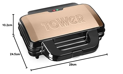 Tower T27038 Health Grill and Panini Grill with Non-Stick Cerastone Coating, 750W, Black & Stainless Steel