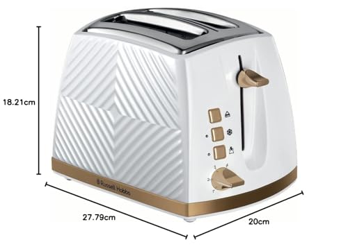 Russell Hobbs Groove Electric 1.7L Cordless Kettle (Fast Boil 3KW, Grey textured plastic with brushed gold accents, Removable washable anti-scale filter, Push to open lid, Perfect pour spout) 26382