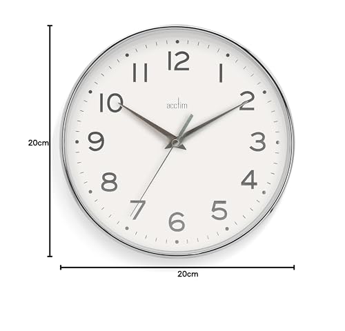 Acctim Rand 20cm Small Wall Clock Foil Embossed Numbers Quartz Movement 22982 (Gold)