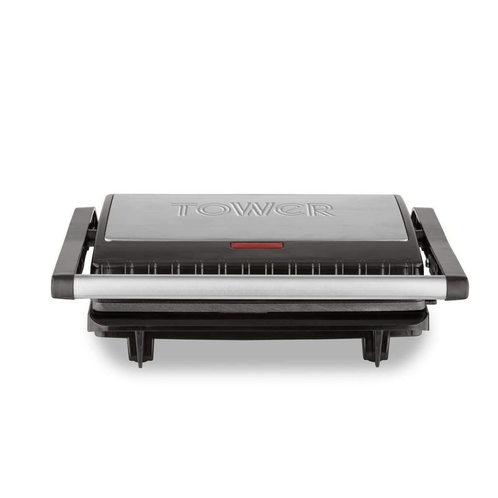 Tower T27038 Health Grill and Panini Grill with Non-Stick Cerastone Coating, 750W, Black & Stainless Steel