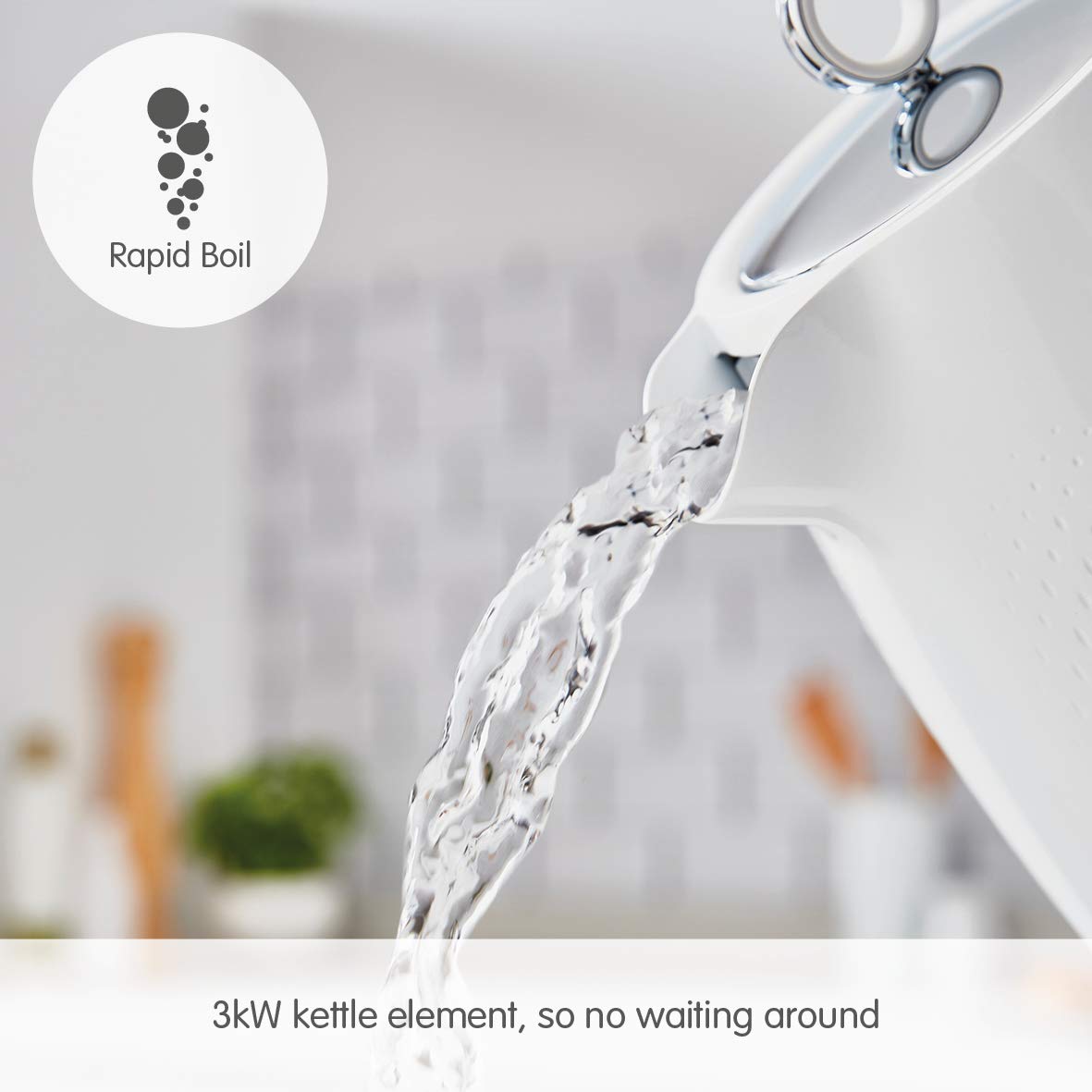 Morphy Richards Verve White Jug Kettle - 1.7L - Rapid Boil - Limescale Filter - Plastic - 103012