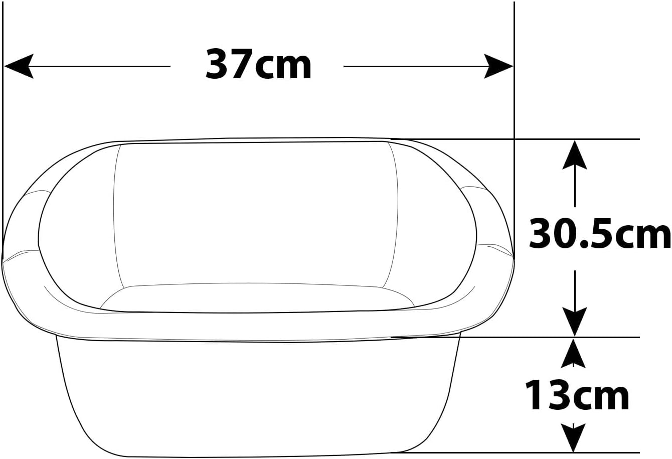Whitefurze Rectangular Bowl, Plastic, Black, Large