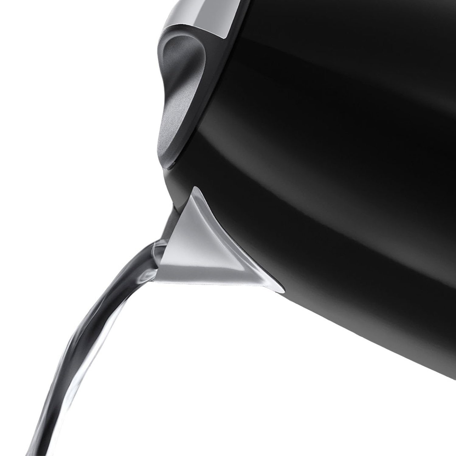 Russell Hobbs Black Stainless Steel 1.7L Cordless Electric Kettle with Black Handle (Fast Boil 3KW, Removable Washable Anti-Scale Filter, Pull to Open hinged lid, Perfect Pour spout) 20413