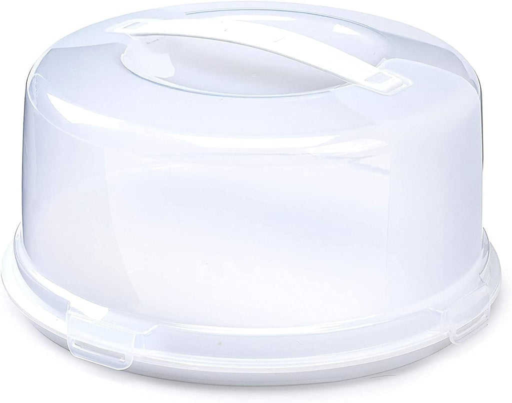 Round Cake Box, Plastic, White