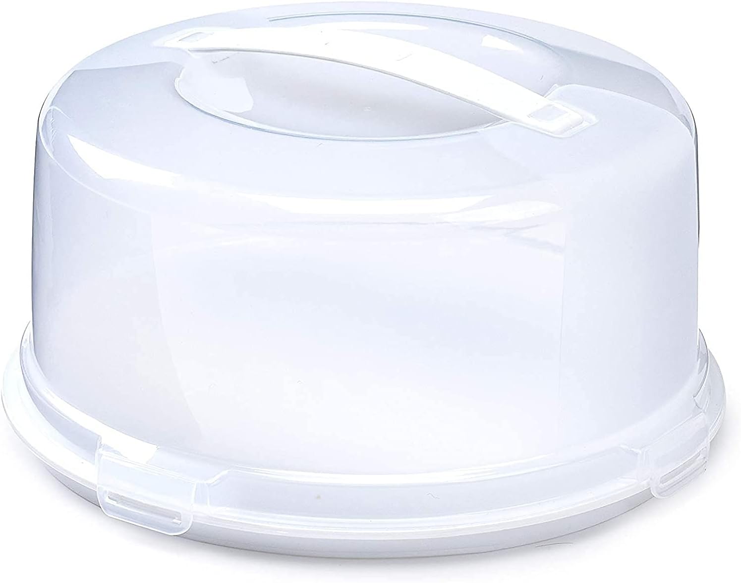 Round Cake Box, Plastic, White
