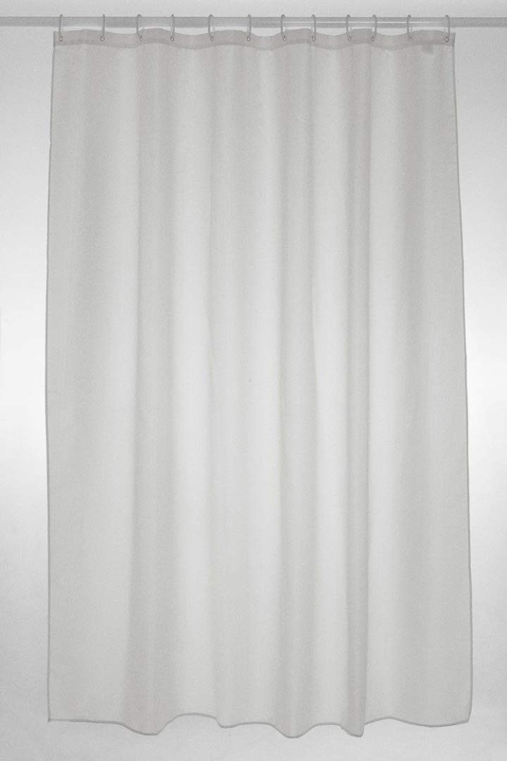 Blue Canyon Extra Long/Wide Shower Curtains | 100% Polyester Shower Curtain | Anti-Bacterial Surface Treatment | Water Repellent| Weighted Hem | 250 X 200cm | 12 Reinforced Eyelets with Hooks (White)