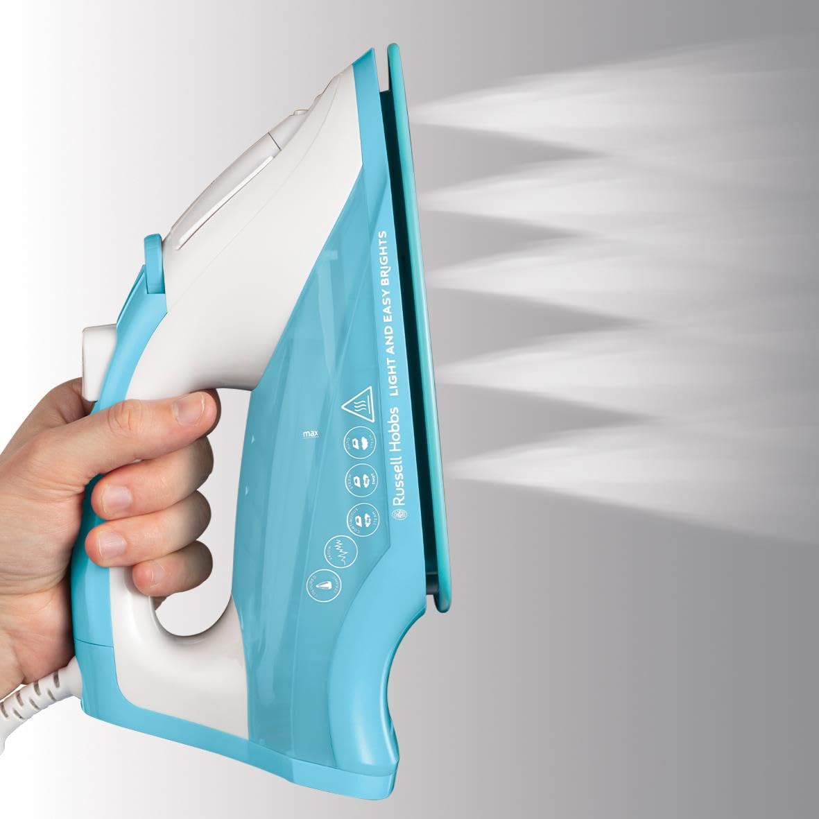 Russell Hobbs Light & Easy Brights Berry Steam Iron, Fabric Softening Infused Ceramic Soleplate. 2x smoother glide, 2x durability, 240ml Water Tank, 115g Steam Shot, 35g Continuous Steam, 2400W, 26480