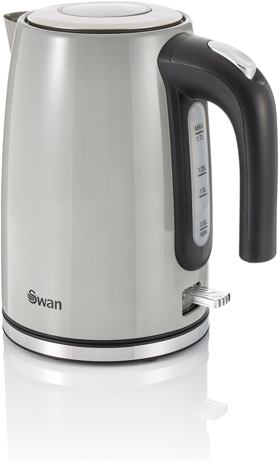 Swan SK14015GRN TownHouse 1.7L Jug Kettle with Removable Filter, Automatic Shut-off, Overheat Protection, 2.2KW, Grey