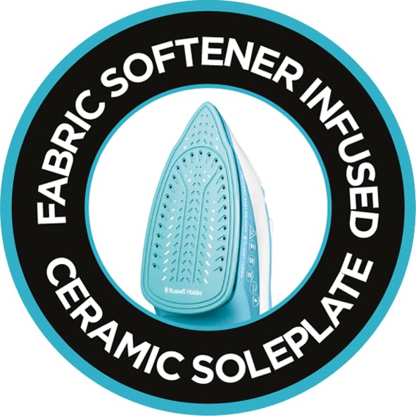 Russell Hobbs Light & Easy Brights Berry Steam Iron, Fabric Softening Infused Ceramic Soleplate. 2x smoother glide, 2x durability, 240ml Water Tank, 115g Steam Shot, 35g Continuous Steam, 2400W, 26480