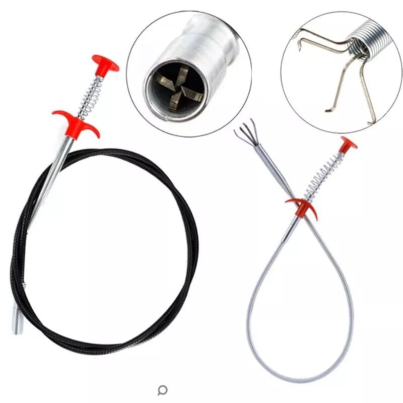 Drain Unblocker Tools Spring Pipe Dredging Tool Sink Unblocker Tool Plug Unblocker Drain Hair Clog Remover Reusable Drain Cleaning Brush for Kitchen Sink Bathroom Shower 60cm or 90cm (90cm)