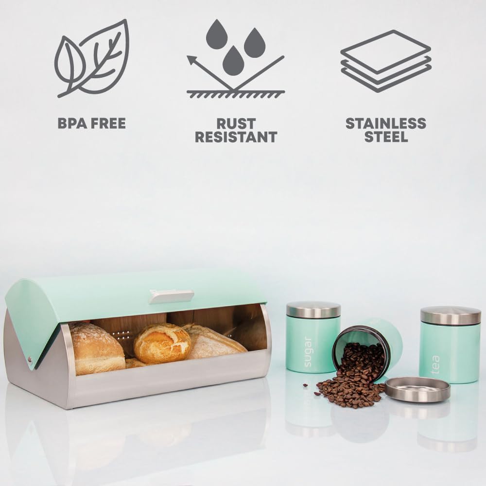 SQ Professional Dainty Bread Bin and Canisters (Seafoam)