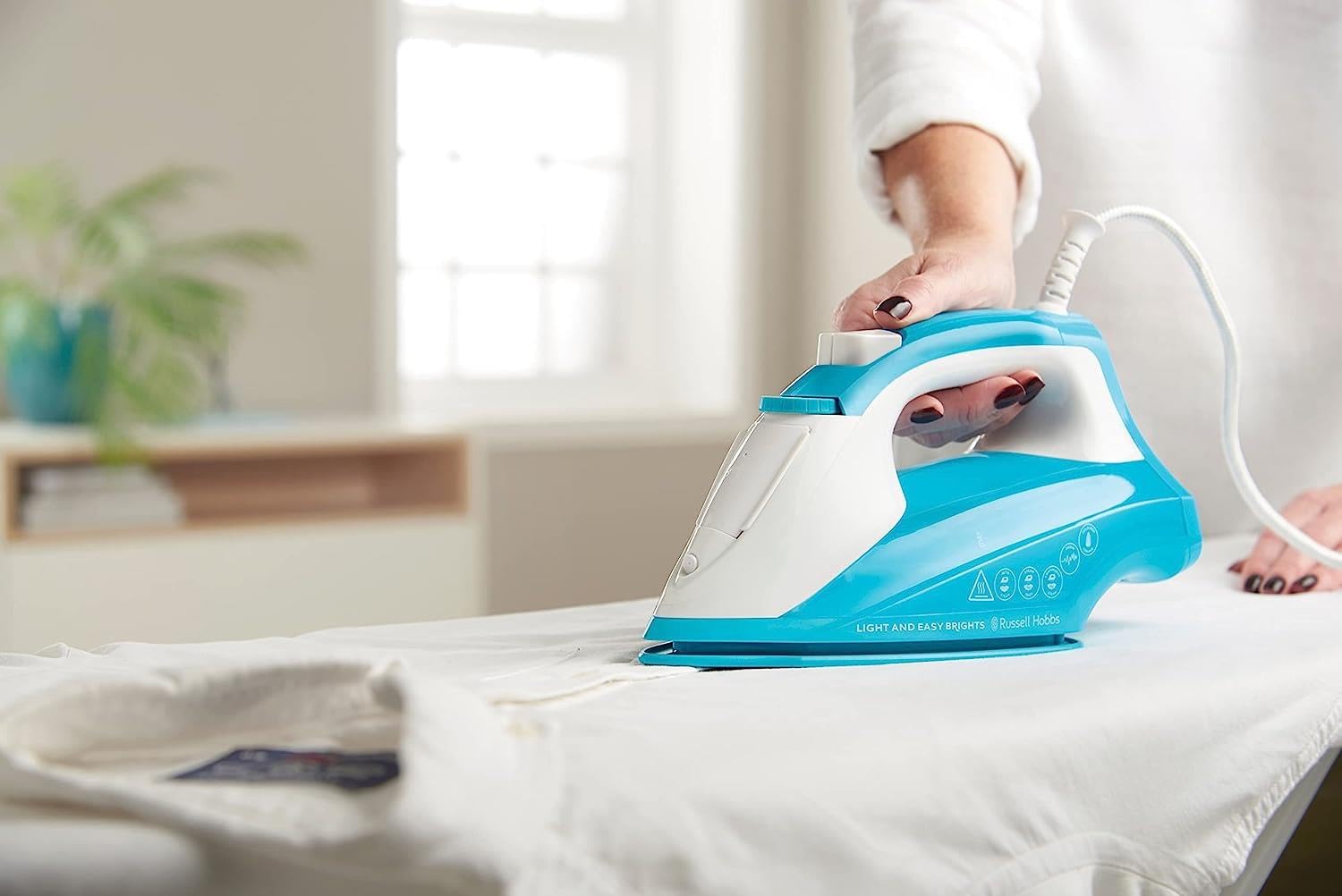 Russell Hobbs Light & Easy Brights Berry Steam Iron, Fabric Softening Infused Ceramic Soleplate. 2x smoother glide, 2x durability, 240ml Water Tank, 115g Steam Shot, 35g Continuous Steam, 2400W, 26480