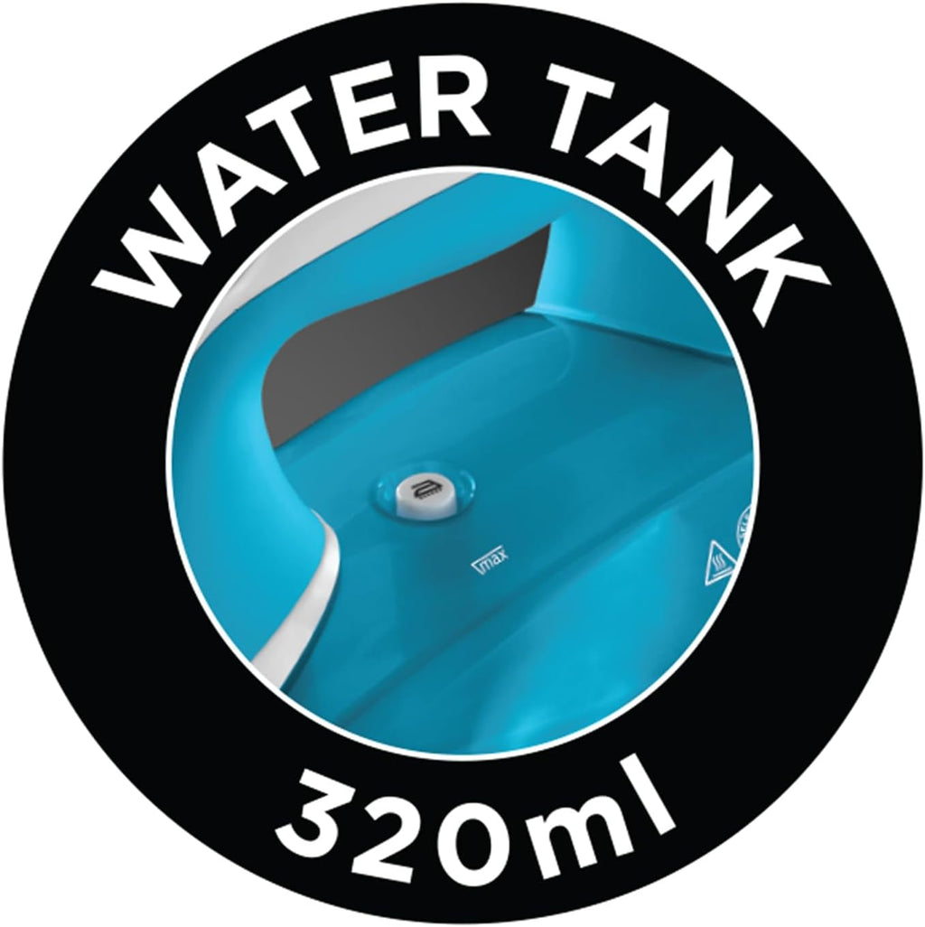 Russell Hobbs Supreme Steam Iron, Powerful Vertical steam Function, Non-Stick Stainless Steel Soleplate, Easy Fill 300ml Water Tank, 110g Steam Shot, 40g Continuous steam, 2m Cord, 2400W, 23040