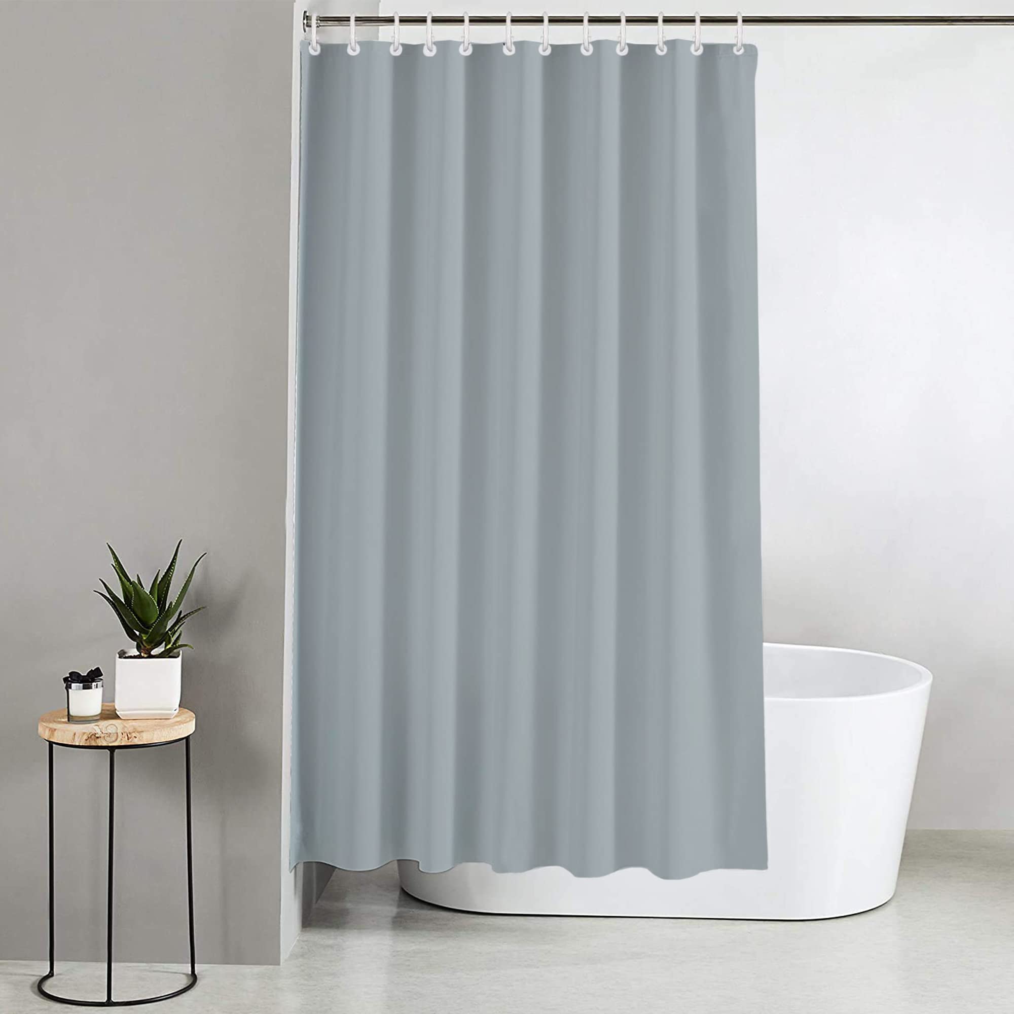 Blue Canyon Penguin Printed Shower Curtains | 100% Peva Shower Curtain | Anti-Bacterial Surface Treatment | Water Repellent| Weighted Hem | 180 X 180cm | 12 Reinforced Eyelets with Hooks (Penguin)