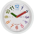 Acctim LuLu Teaching Kids Wall Clock Quartz Easy Read Colourful Numbers White 26cm