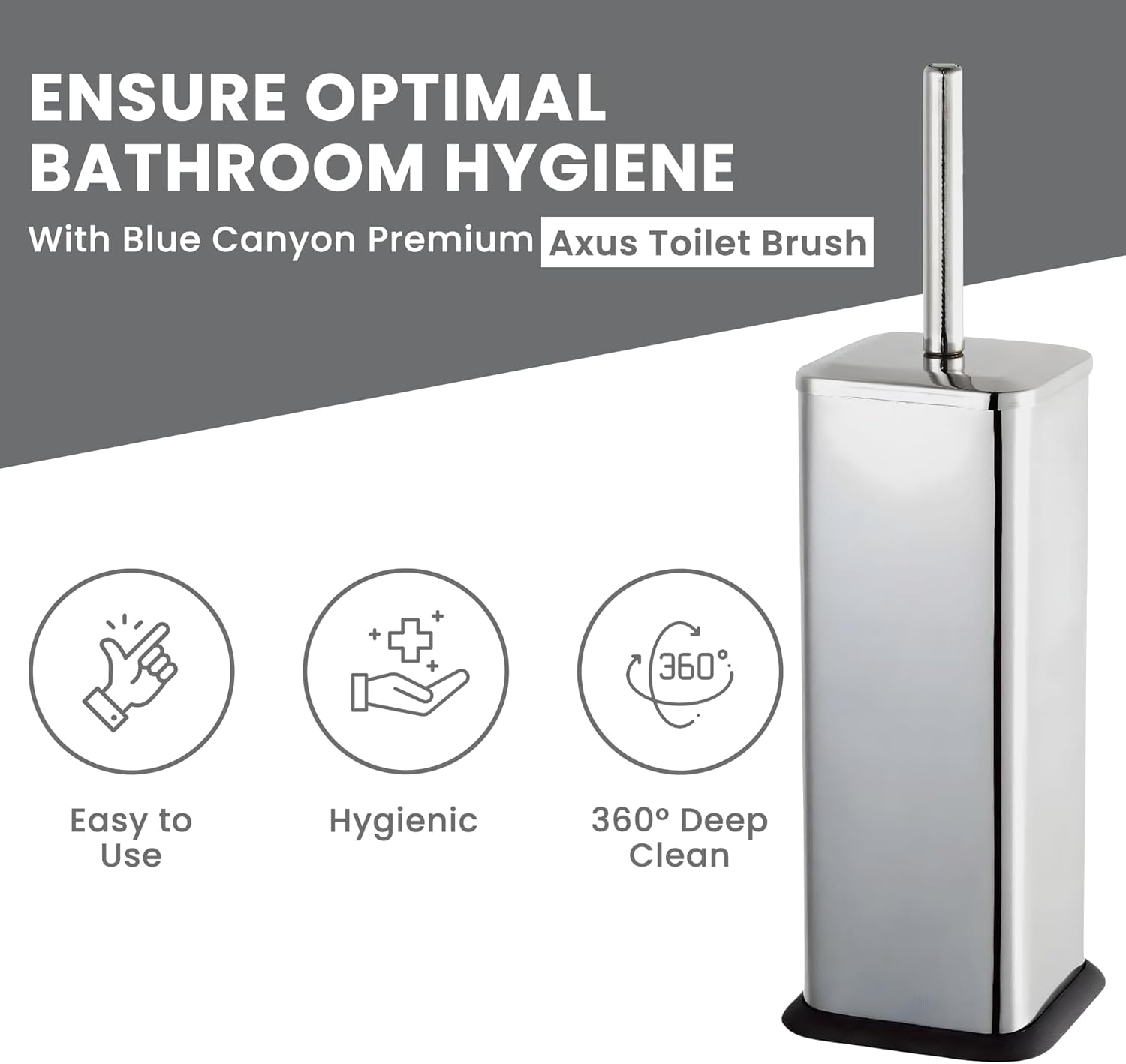 Blue Canyon Axus Toilet Brush & Holder - Stainless Steel