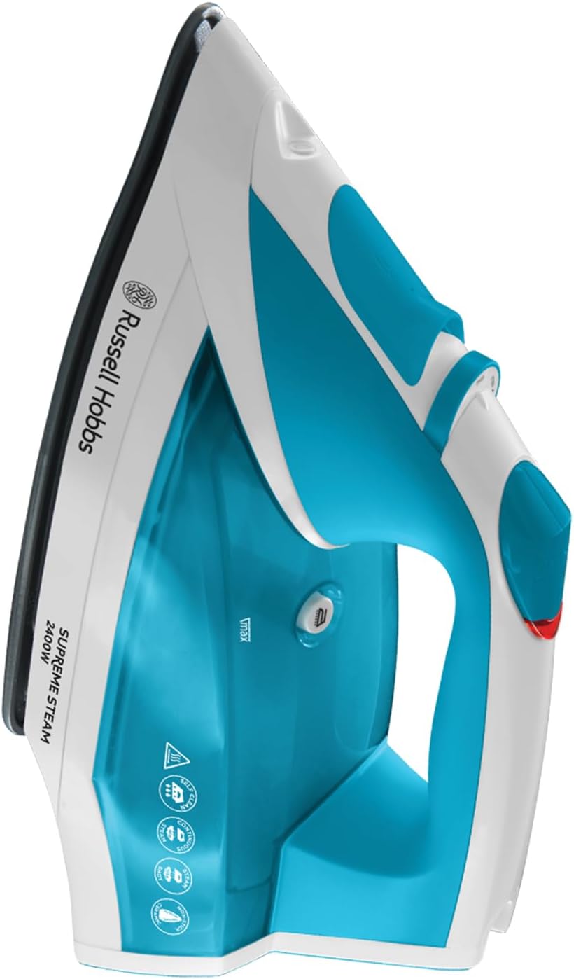 Russell Hobbs Supreme Steam Iron, Powerful Vertical steam Function, Non-Stick Stainless Steel Soleplate, Easy Fill 300ml Water Tank, 110g Steam Shot, 40g Continuous steam, 2m Cord, 2400W, 23040