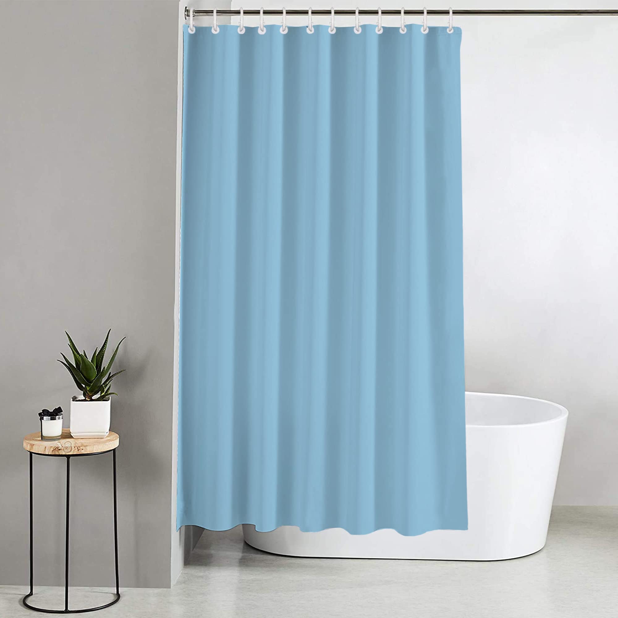 Blue Canyon Penguin Printed Shower Curtains | 100% Peva Shower Curtain | Anti-Bacterial Surface Treatment | Water Repellent| Weighted Hem | 180 X 180cm | 12 Reinforced Eyelets with Hooks (Penguin)