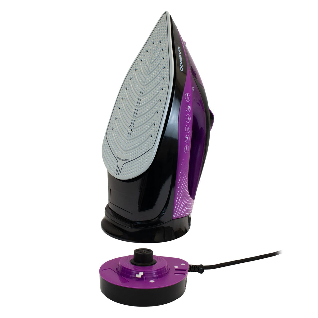 Daewoo Glide Iron, The Ultra Glide, 2600W Steam Iron With Ceramic Soleplate, High Burst Steam And Precision Tip With An Adjustable Temperature Dial And Self Clean Function, Red And Black