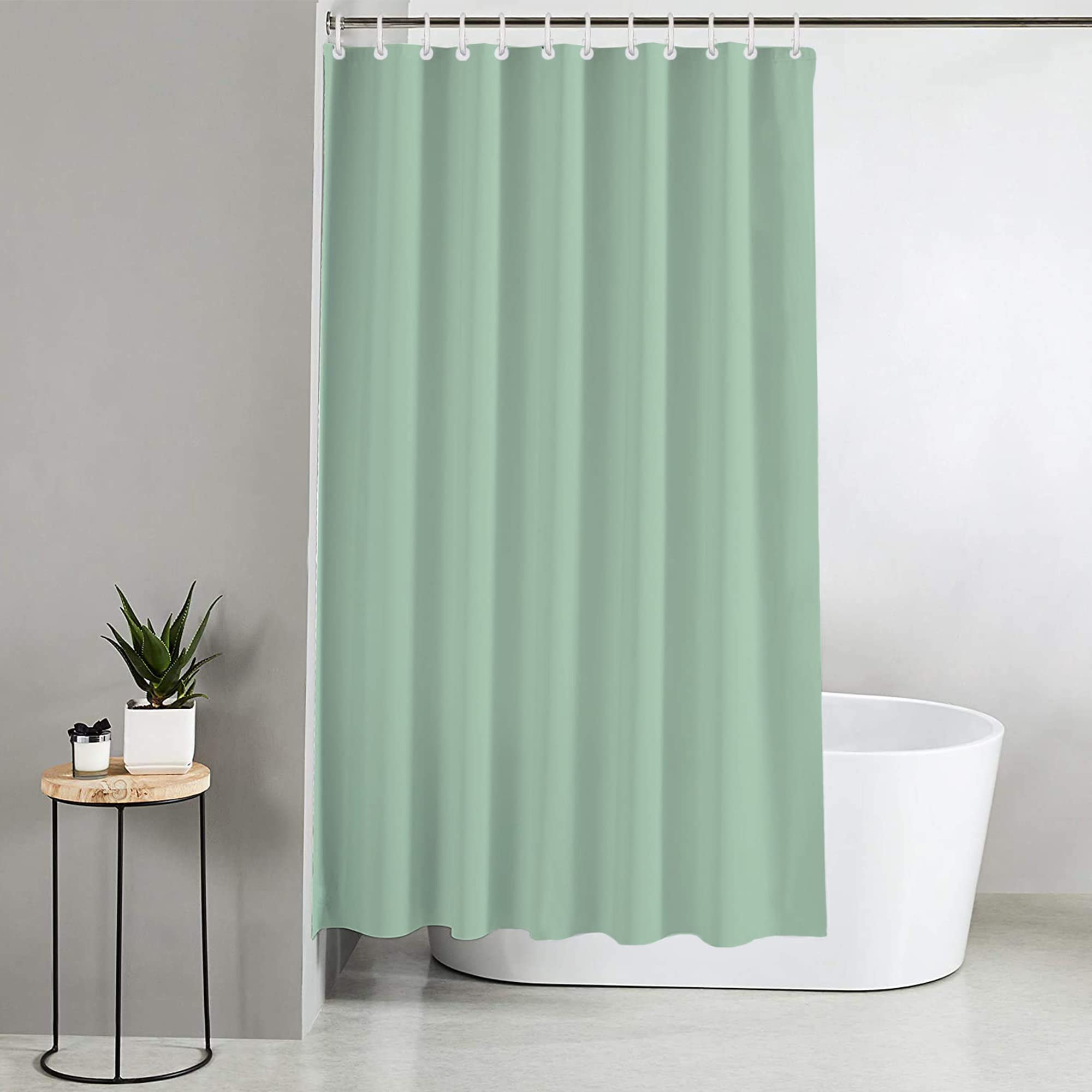 Blue Canyon Penguin Printed Shower Curtains | 100% Peva Shower Curtain | Anti-Bacterial Surface Treatment | Water Repellent| Weighted Hem | 180 X 180cm | 12 Reinforced Eyelets with Hooks (Penguin)