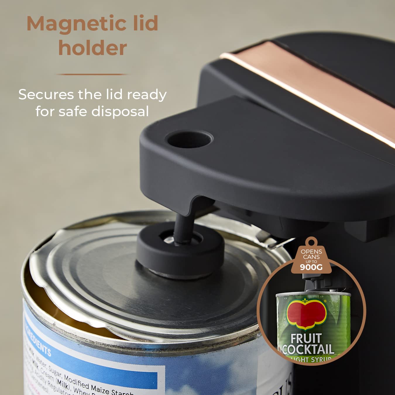 Tower T19007 3-in-1 Electric Can Opener with Knife Sharpener & Bottle Opener, Black