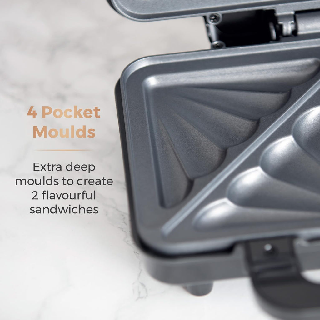 Tower T27038 Health Grill and Panini Grill with Non-Stick Cerastone Coating, 750W, Black & Stainless Steel