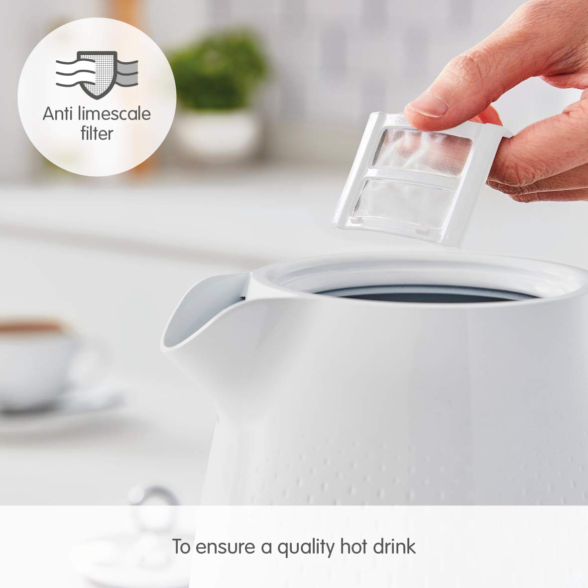 Morphy Richards Verve White Jug Kettle - 1.7L - Rapid Boil - Limescale Filter - Plastic - 103012