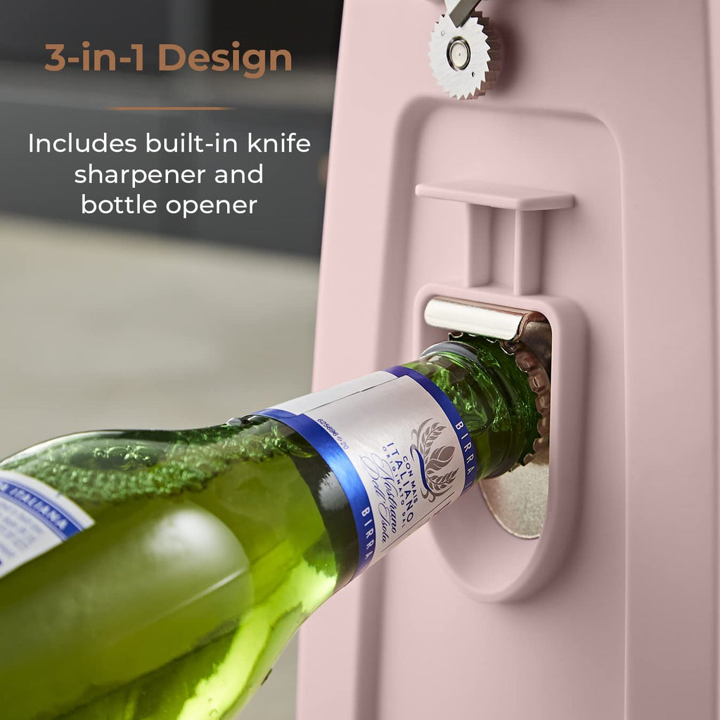 Tower T19007 3-in-1 Electric Can Opener with Knife Sharpener & Bottle Opener, Black