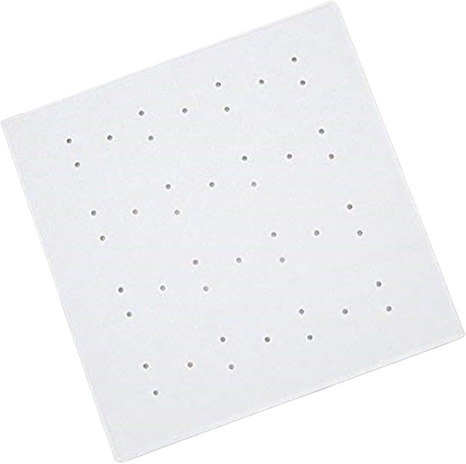 Blue Canyon Nonslip Antibacterial Rubber Shower Mats, Quick Dry Bathmat for Shower with Suction Pads & Drain Holes, Mould Resistant Bathroom Accessory, Durable Bath Rug Runner 53x53 cm – White