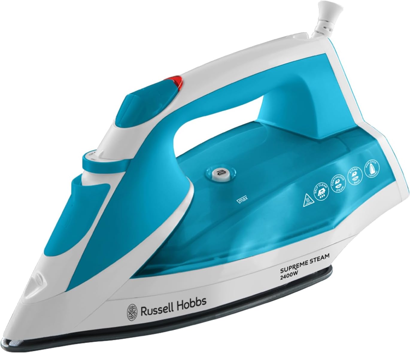 Russell Hobbs Supreme Steam Iron, Powerful Vertical steam Function, Non-Stick Stainless Steel Soleplate, Easy Fill 300ml Water Tank, 110g Steam Shot, 40g Continuous steam, 2m Cord, 2400W, 23040