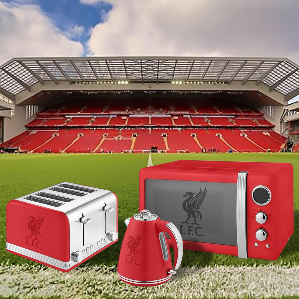 Swan Liverpool F.C 1.5 Litre Retro Jug Kettle, Red, 360 Degree Rotational Base, Stainless Steel, SK19020LIVRN