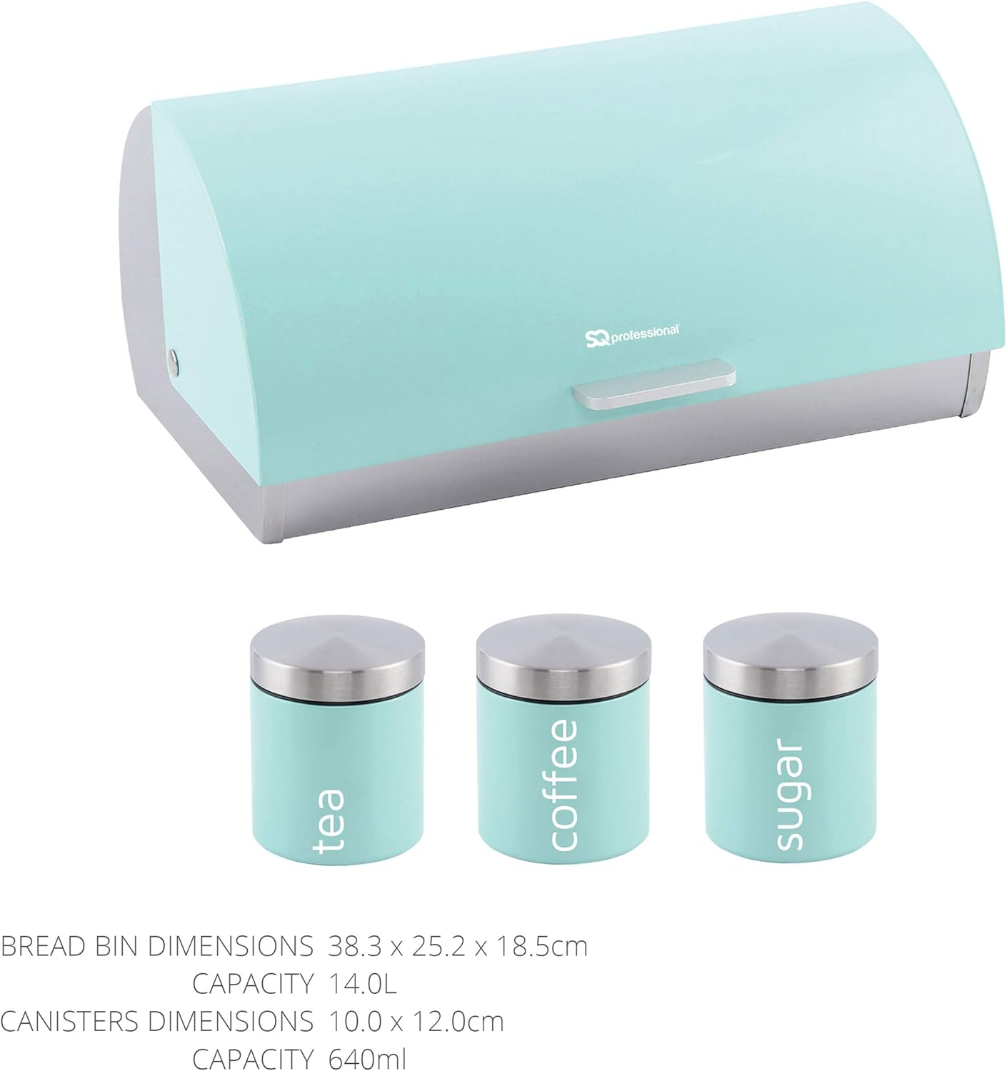 SQ Professional Dainty Bread Bin and Canisters (Seafoam)