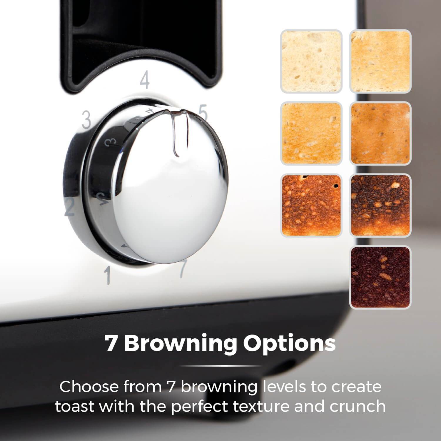 Tower, T20080BLK, Ash 2-Slice Toaster with 7 Browning Levels, Defrost/Reheat/Cancel, 925W, Black & Chrome