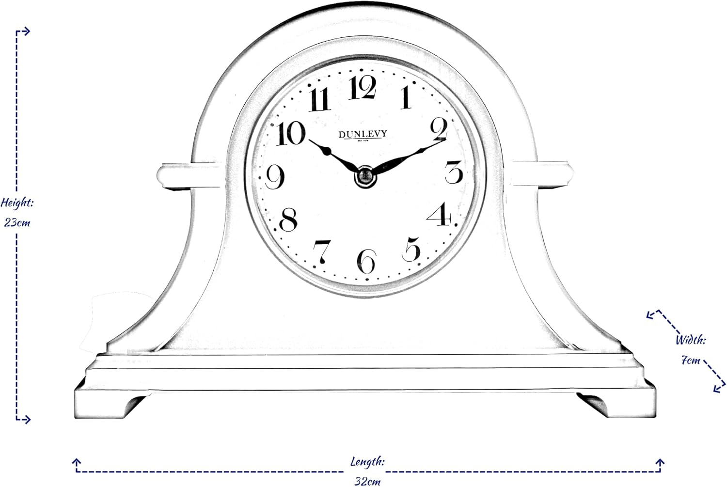 Mantel Clock Quartz Numbers Mantle Clock Arched Design Battery Operated Freestanding Decorative Retro Table Desk Bedside Shelf Fireplace Clock Analogue Vintage Home Living Room Kitchen Office (Black)