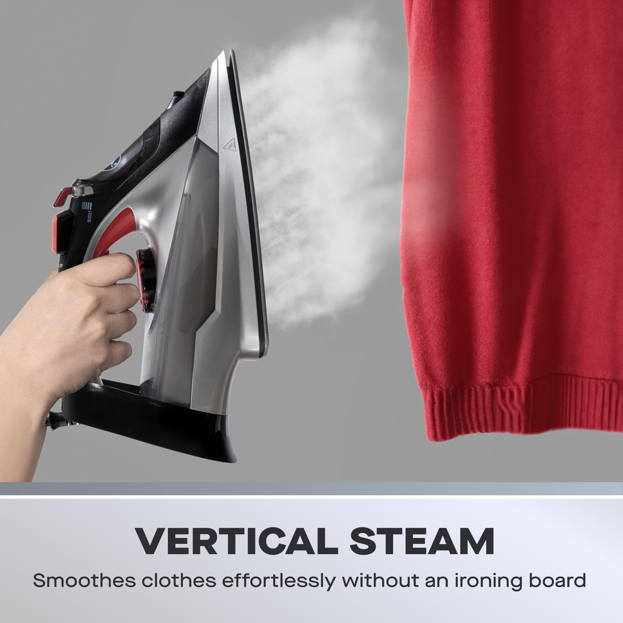 Daewoo Glide Iron, The Power Glide, 3000W Steam Iron With Ceramic Soleplate, High Burst Steam And Precision Tip, Adjustable Temperature Dial And Self Clean Function With Anti Calcium Function, Black