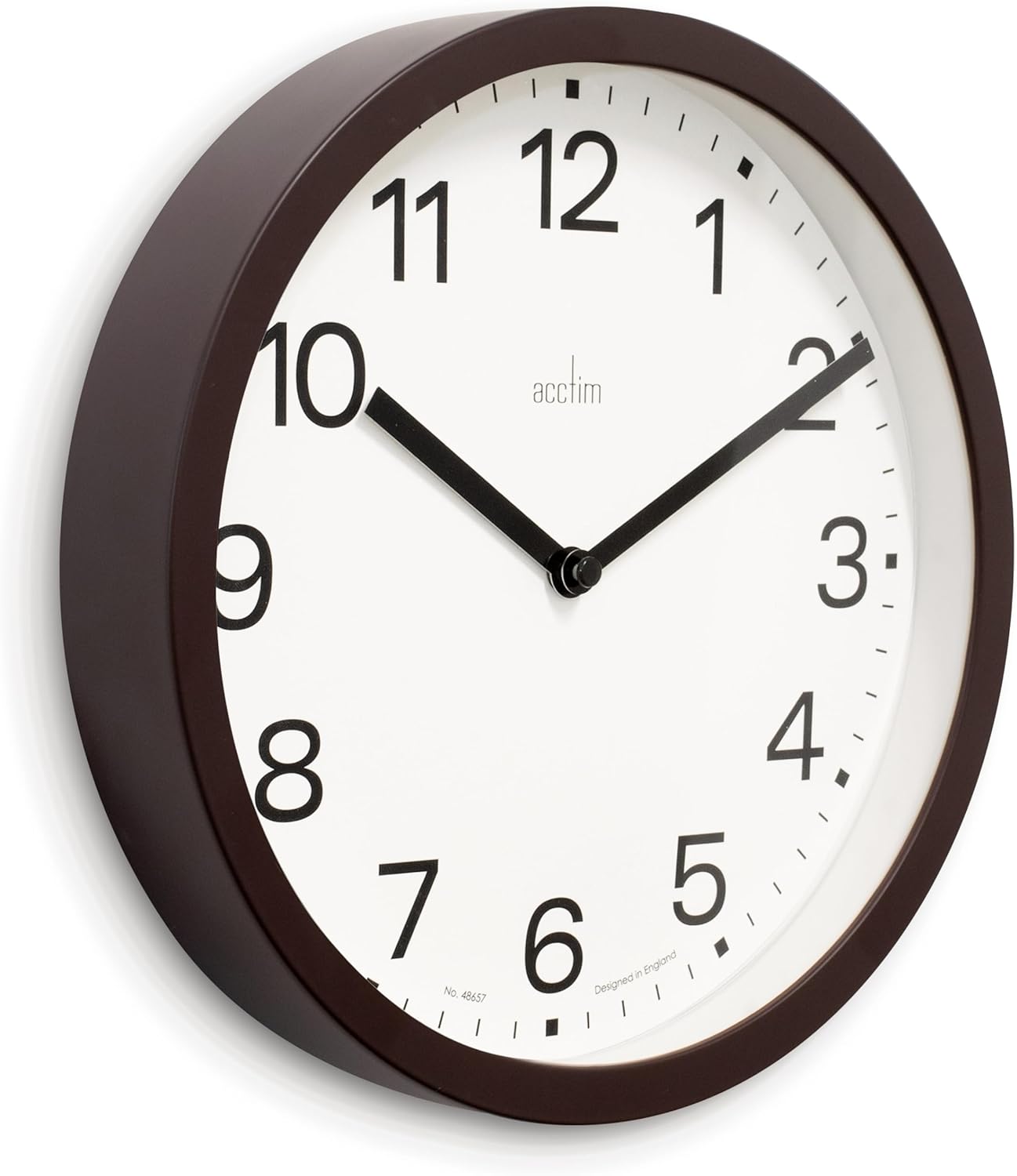Acctim Renhold Wall Clock Contemporary 25cm Kitchen/Living Room/Bedroom/Office Clock (Soot)