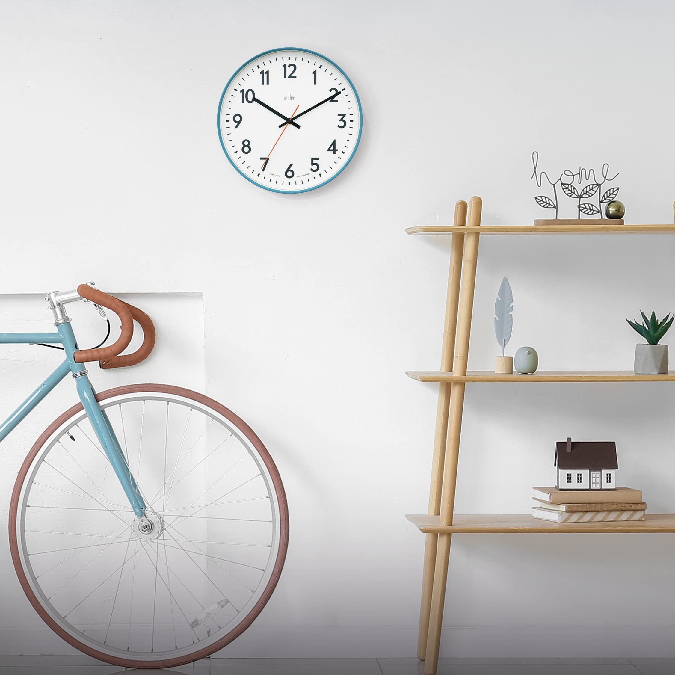 Acctim Hugo Modern Bright 30cm Wall Clock (Tangerine Dream)