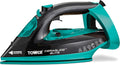 Tower T22021TL Ceraglide Steam Iron with Fast Heat-up, Long Power Cord, 3100W, Black and Teal
