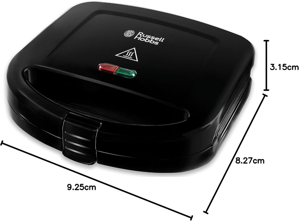 Russell Hobbs Sandwich Toaster/Toastie Maker – Makes 2 Toasties, Cuts and seals, Non-stick easy clean plates, Verticle storage, Power On & Heat ready lights, Handle with locking clip, 760W, 24520