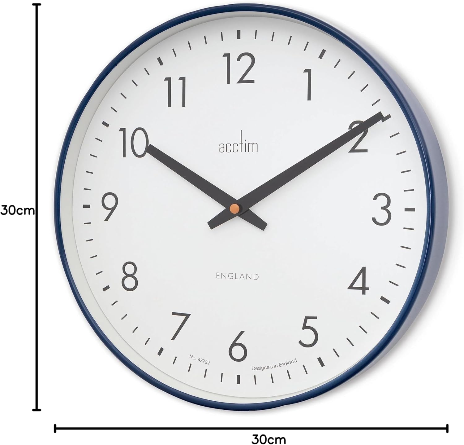 Acctim Riley Retro Wall Clock Midnight Blue 30cm