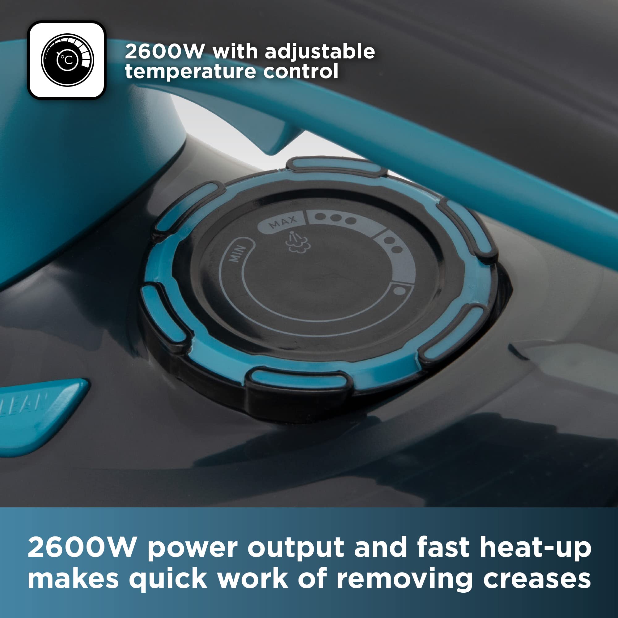 BLACK+DECKER BXIR22002GB Steam Iron with Ceramic Soleplate, 2800W, Black and Aqua